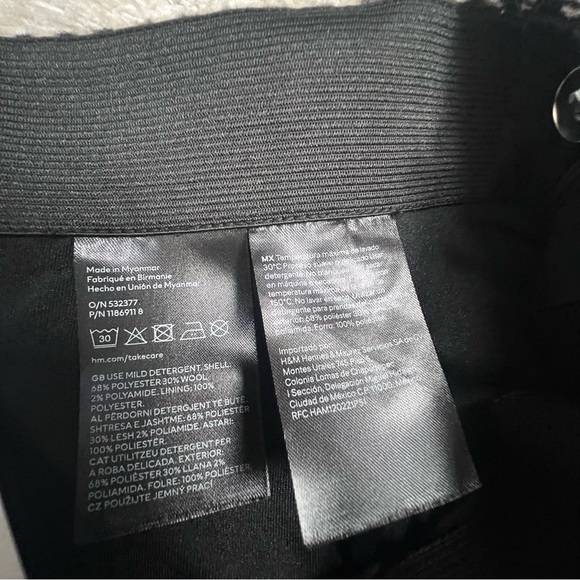 H&M Wool Plaid Mini Skirt • Brown Tan Black • Lined • NWT • Size 10 - Picture 6 of 8